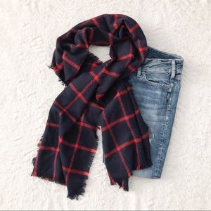 Merona Women’s Navy and Red Blanket Shaw Scarf
